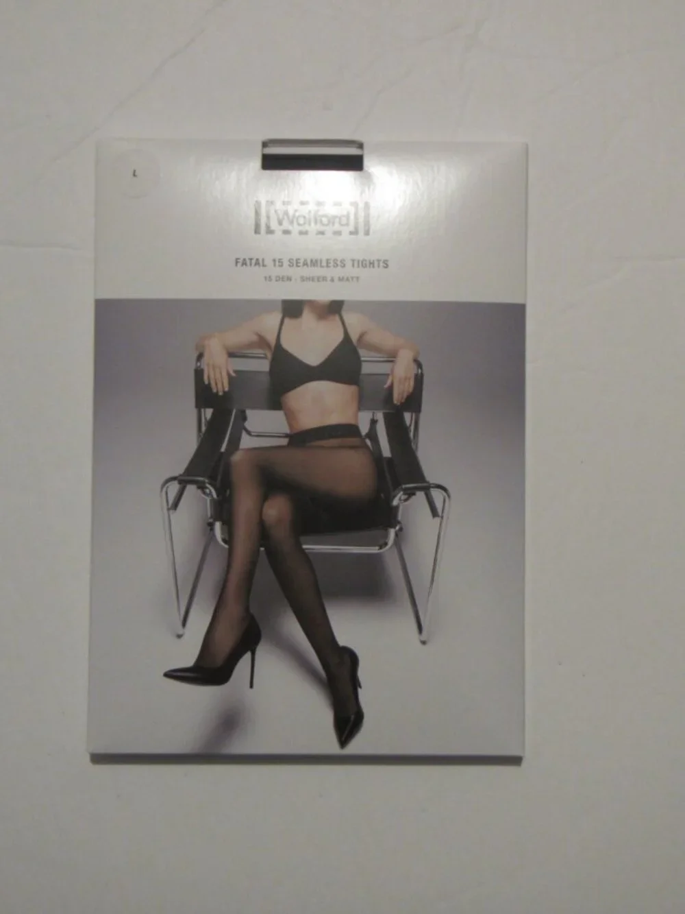 Wolford Fatal 15 Denier Tights For Women Seamless Black Pantyhose Large